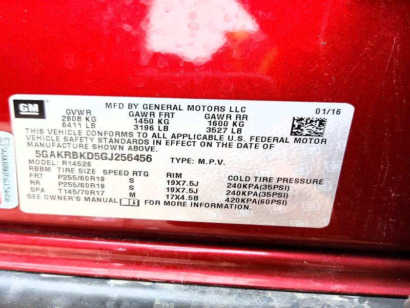 Продажа на аукционе авто 2016 Buick Enclave, vin: 5GAKRBKD5GJ256456, номер лота: 54146386