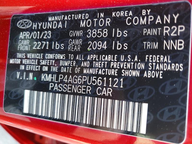Продаж на аукціоні авто 2023 Hyundai Elantra, vin: KMHLP4AG6PU561121, номер лоту: 54695916