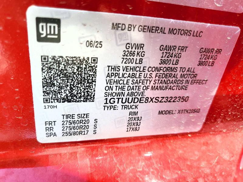 53562436 :رقم المزاد ، 1GTUUDE8XSZ322350 vin ، 2025 Gmc Sierra مزاد بيع