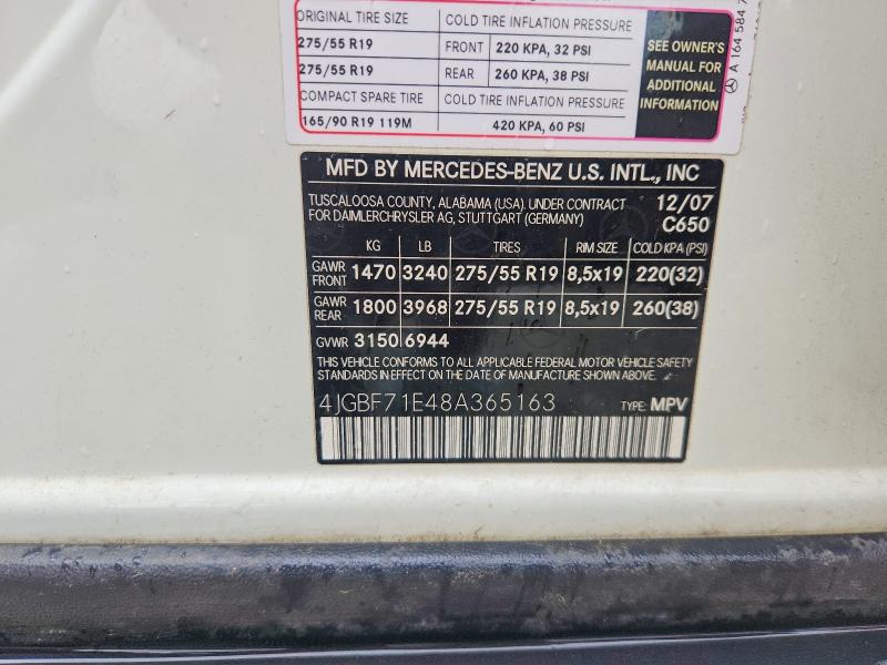 Aukcja sprzedaży 2008 Mercedes-benz Gl, vin: 4JGBF71E48A365163, numer aukcji: 54405656