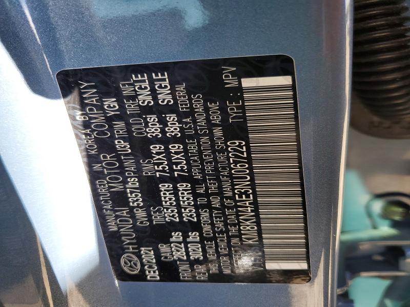 55034356 :رقم المزاد ، KM8KN4AE3NU067229 vin ، 2022 Hyundai Ioniq 5 مزاد بيع