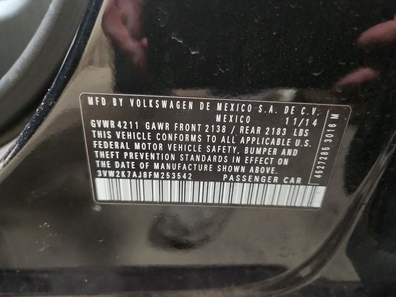 Продажа на аукционе авто 2015 Volkswagen Jetta, vin: 3VW2K7AJ8FM253542, номер лота: 52148246