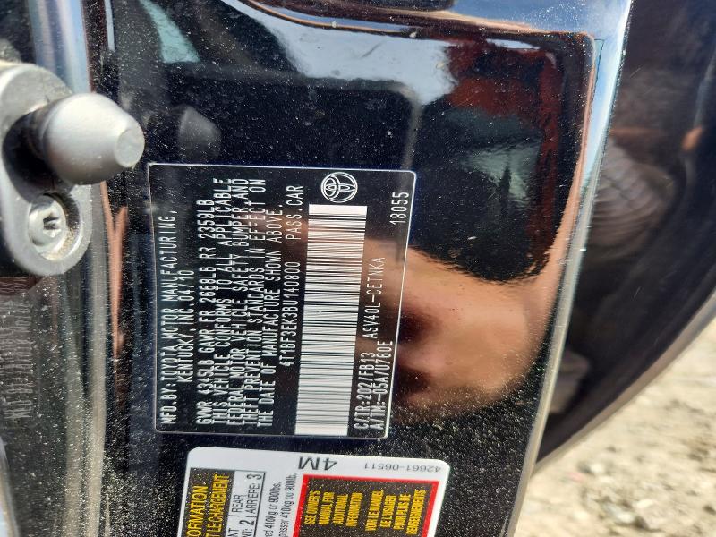 54949736 :رقم المزاد ، 4T1BF3EK3BU140800 vin ، 2011 Toyota Camry مزاد بيع