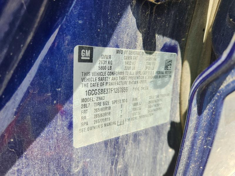2015 Chevrolet Colorado მანქანა იყიდება აუქციონზე, vin: 1GCGSBE37F1267856, აუქციონის ნომერი: 54472786
