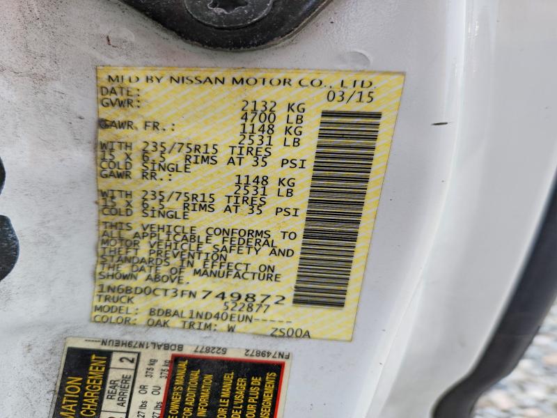 Aukcja sprzedaży 2015 Nissan Frontier, vin: 1N6BD0CT3FN749872, numer aukcji: 54519486