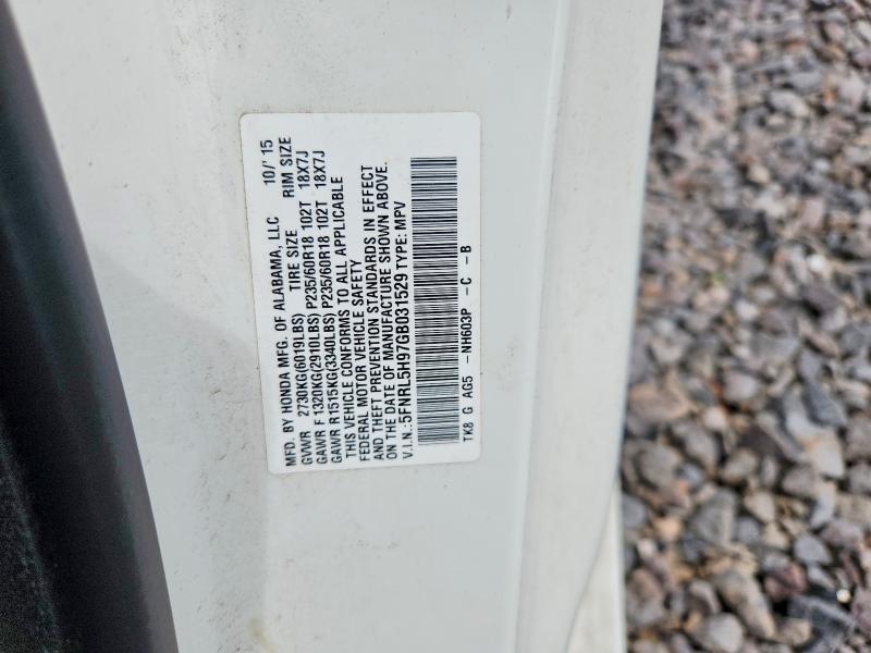 Продажа на аукционе авто 2016 Honda Odyssey, vin: 5FNRL5H97GB031529, номер лота: 54273986