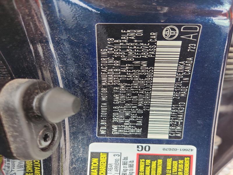 Продажа на аукционе авто 2018 Toyota Corolla, vin: 2T1BURHE0JC099055, номер лота: 53712926
