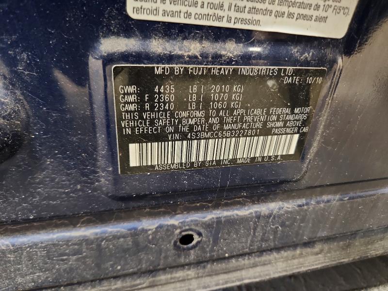 2011 Subaru Legacy მანქანა იყიდება აუქციონზე, vin: 4S3BMCC65B3227801, აუქციონის ნომერი: 52182406