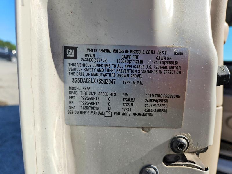 Продаж на аукціоні авто 2007 Buick Rendezvous, vin: 3G5DA03LX7S503047, номер лоту: 53221436