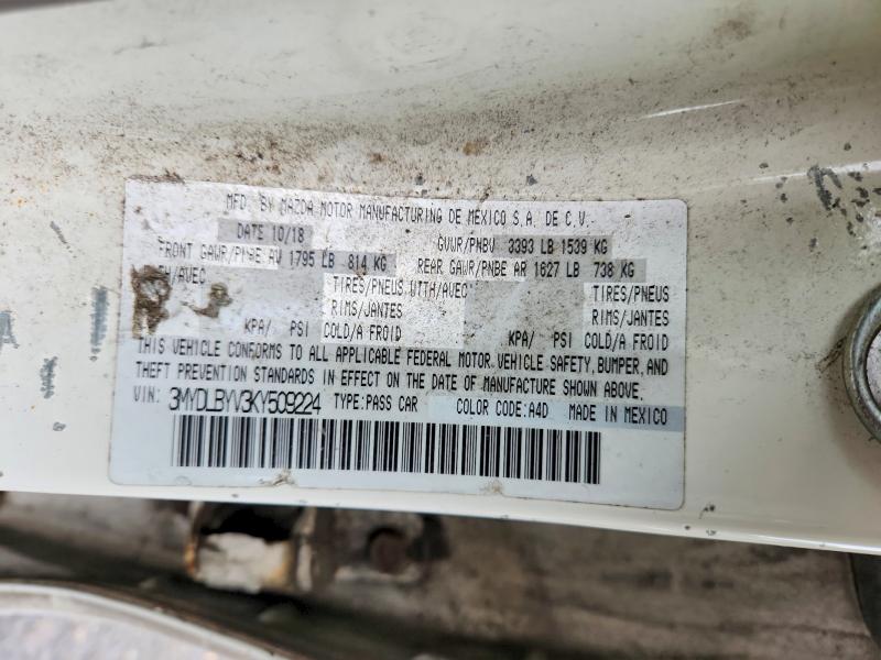 2019 Toyota Yaris მანქანა იყიდება აუქციონზე, vin: 3MYDLBYV3KY509224, აუქციონის ნომერი: 54165946