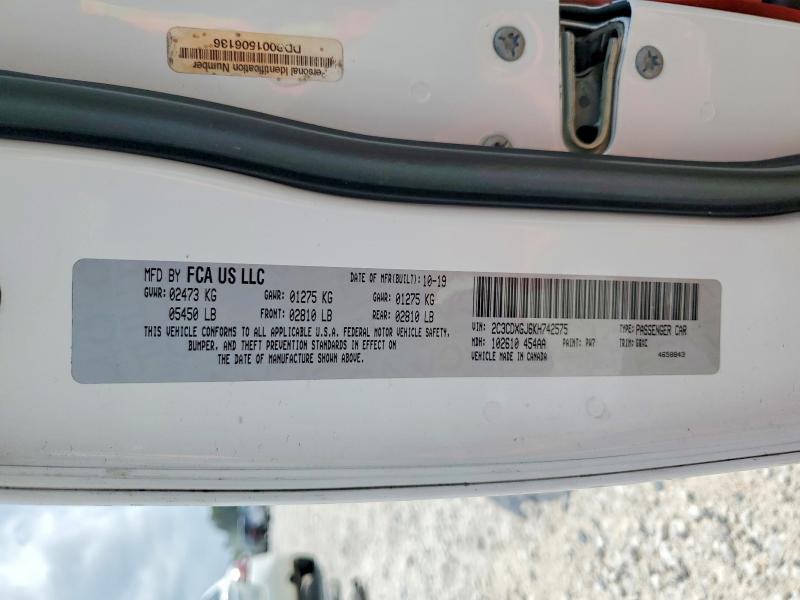Aukcja sprzedaży 2019 Dodge Charger, vin: 2C3CDXGJ6KH742575, numer aukcji: 53662066