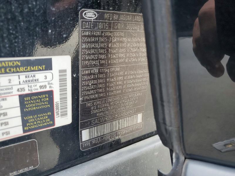 Продаж на аукціоні авто 2016 Land Rover Range Rover Sport, vin: SALWR2VF8GA638891, номер лоту: 54074666