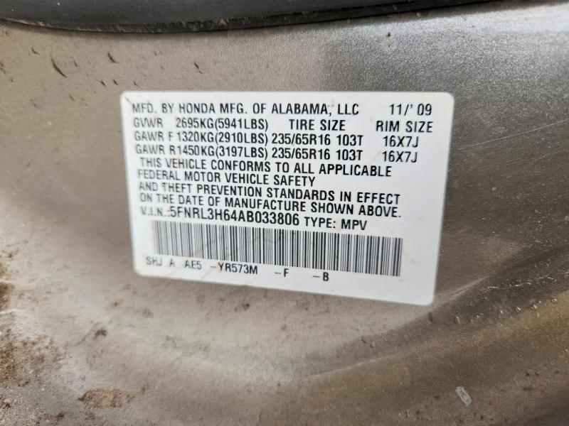 2010 Honda Odyssey მანქანა იყიდება აუქციონზე, vin: 5FNRL3H64AB033806, აუქციონის ნომერი: 54914106