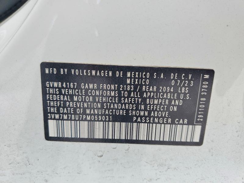 Aukcja sprzedaży 2023 Volkswagen Jetta, vin: 3VW7M7BU7PM059031, numer aukcji: 54252386