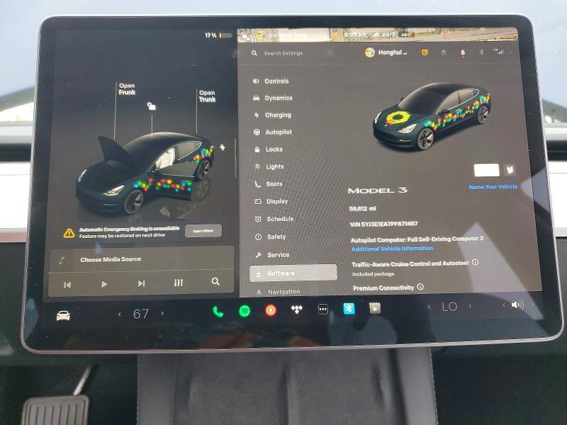 2023 Tesla Model 3 მანქანა იყიდება აუქციონზე, vin: 5YJ3E1EA7PF671487, აუქციონის ნომერი: 52875916