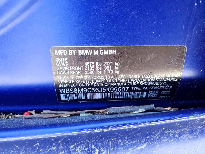 Aukcja sprzedaży 2018 Bmw M3, vin: WBS8M9C56J5K99607, numer aukcji: 52331786