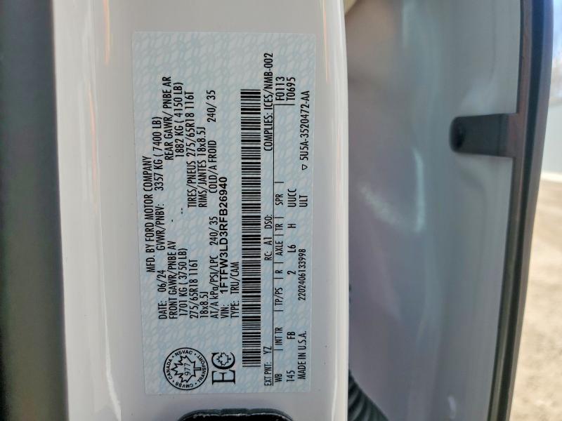 Продаж на аукціоні авто 2024 Ford F150, vin: 1FTFW3LD3RFB26940, номер лоту: 51460846