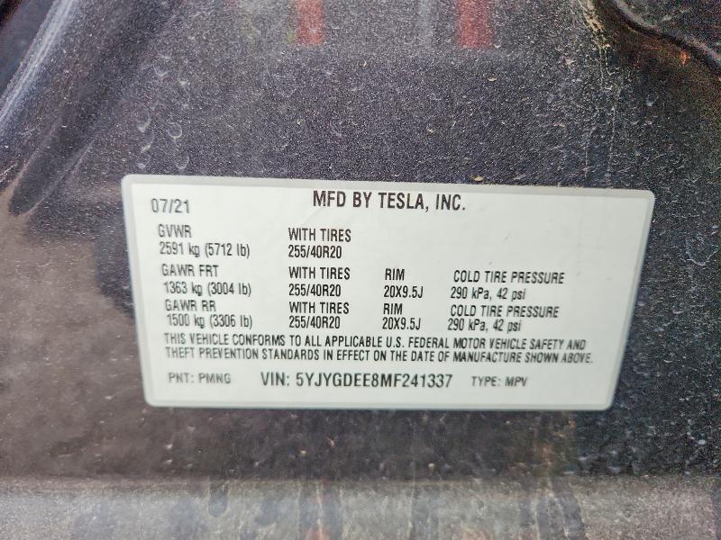 Продаж на аукціоні авто 2021 Tesla Model Y, vin: 5YJYGDEE8MF241337, номер лоту: 53281416