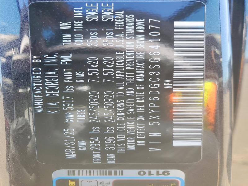 Aukcja sprzedaży 2025 Kia Telluride, vin: 5XYP6DGC3SG641077, numer aukcji: 51034436
