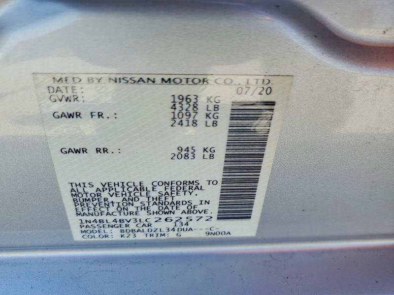 53577566 :رقم المزاد ، 1N4BL4BV3LC262572 vin ، 2020 Nissan Altima مزاد بيع