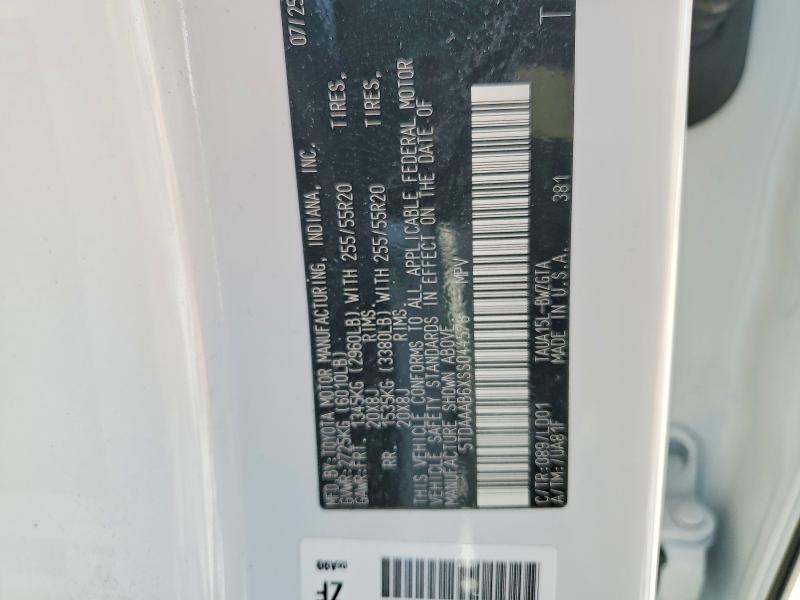 2025 Lexus Tx 350 მანქანა იყიდება აუქციონზე, vin: 5TDAAAB6XSS044578, აუქციონის ნომერი: 55074856