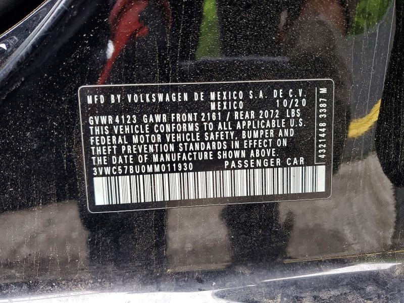 Aukcja sprzedaży 2021 Volkswagen Jetta, vin: 3VWC57BU0MM011930, numer aukcji: 52866476