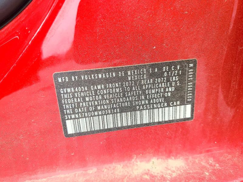 Продаж на аукціоні авто 2021 Volkswagen Jetta, vin: 3VWN57BU0MM038148, номер лоту: 54554806