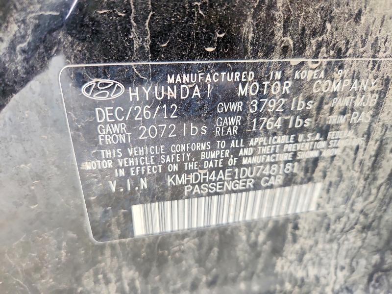 Продаж на аукціоні авто 2013 Hyundai Elantra, vin: KMHDH4AE1DU748181, номер лоту: 55184536