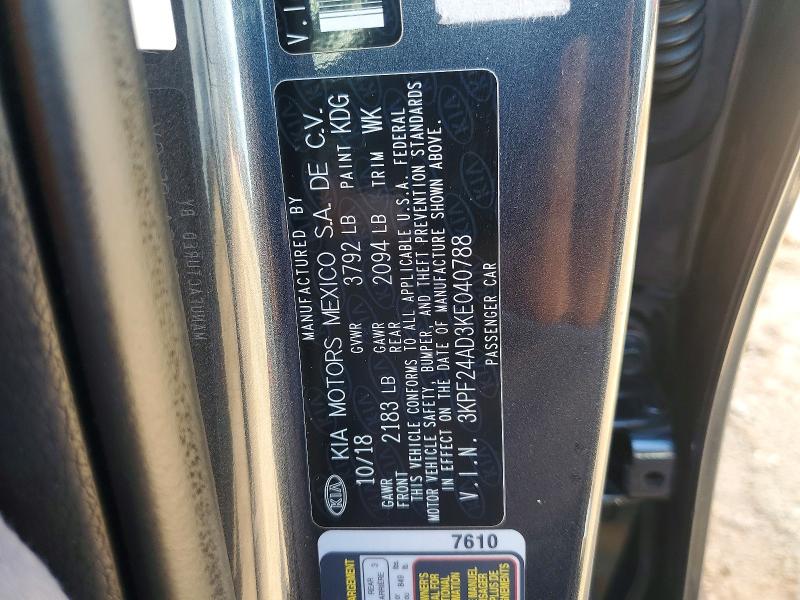 Продажа на аукционе авто 2019 Kia Forte, vin: 3KPF24AD3KE040788, номер лота: 52166166