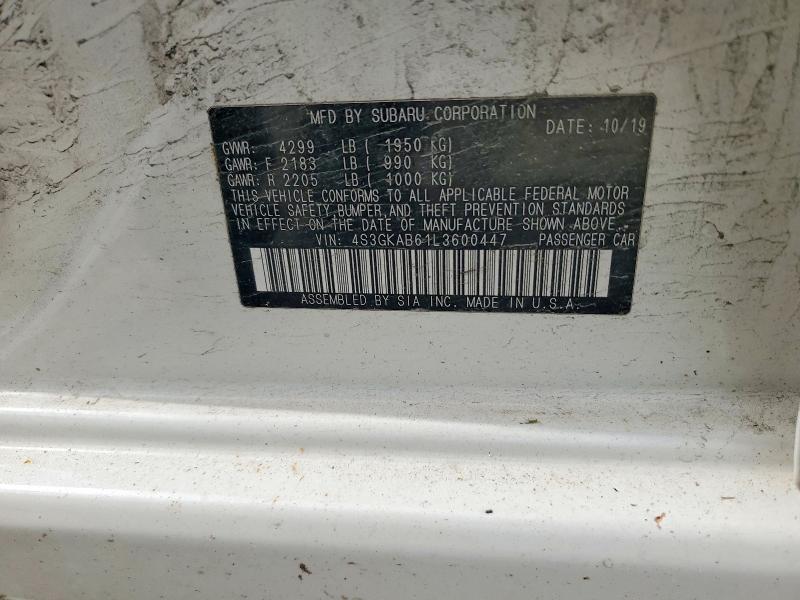 Продажа на аукционе авто 2020 Subaru Impreza, vin: 4S3GKAB61L3600447, номер лота: 54573516