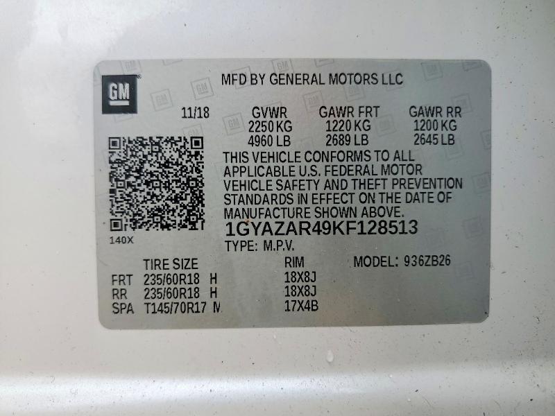 Продажа на аукционе авто 2019 Cadillac Xt4, vin: 1GYAZAR49KF128513, номер лота: 52989136