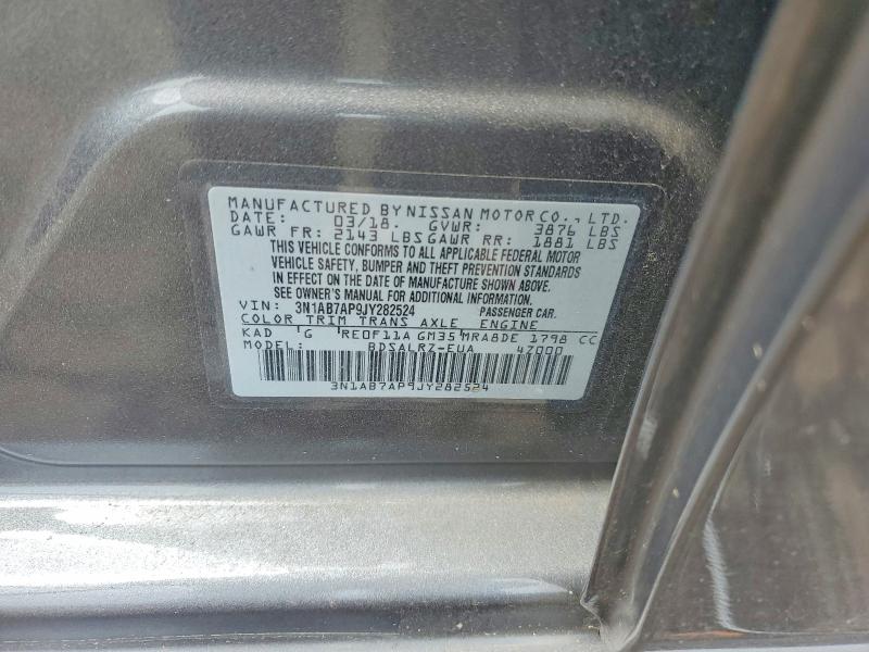 Aukcja sprzedaży 2018 Nissan Sentra, vin: 3N1AB7AP9JY282524, numer aukcji: 53368736