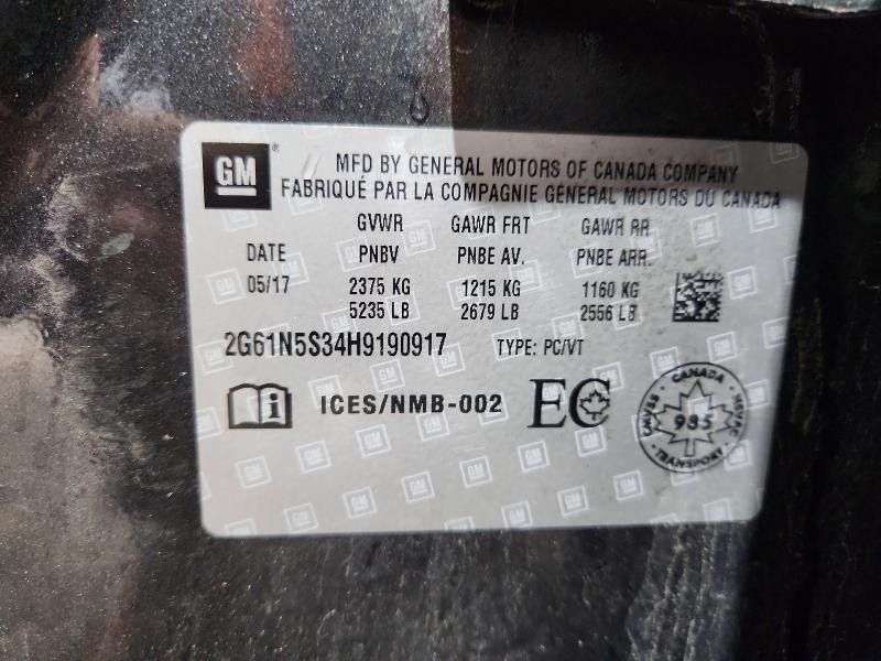 Auction sale of the 2017 Cadillac Xts, vin: 2G61N5S34H9190917, lot number: 54040846