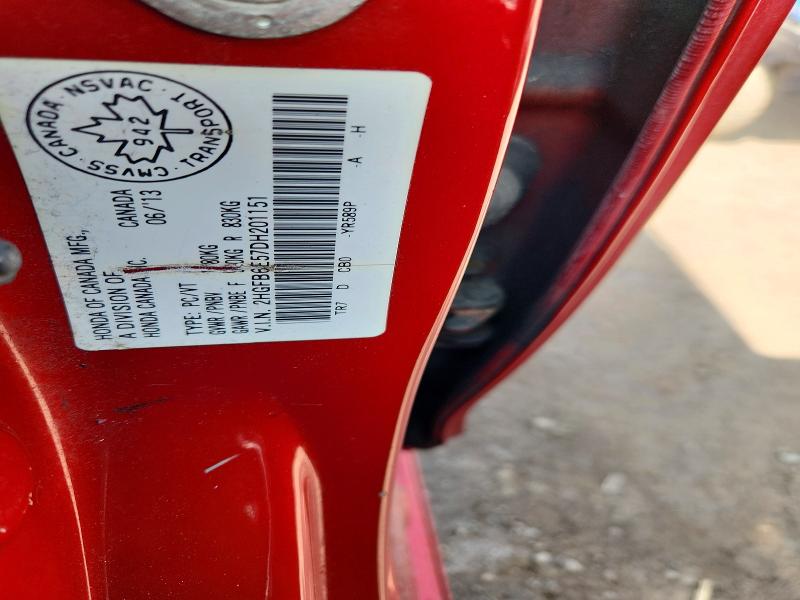 Aukcja sprzedaży 2013 Honda Civic, vin: 2HGFB6E57DH201151, numer aukcji: 53249526
