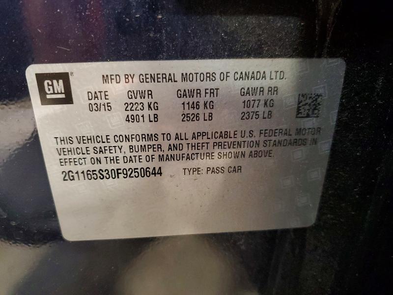 2015 Chevrolet Impala მანქანა იყიდება აუქციონზე, vin: 2G1165S30F9250644, აუქციონის ნომერი: 52954936