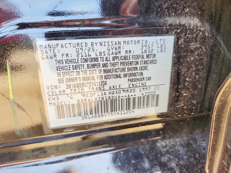 Aukcja sprzedaży 2025 Nissan Sentra, vin: 3N1AB8BV7SY411204, numer aukcji: 54891256