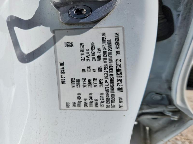 Aukcja sprzedaży 2021 Tesla Model 3, vin: 5YJ3E1EBXMF035702, numer aukcji: 53241956