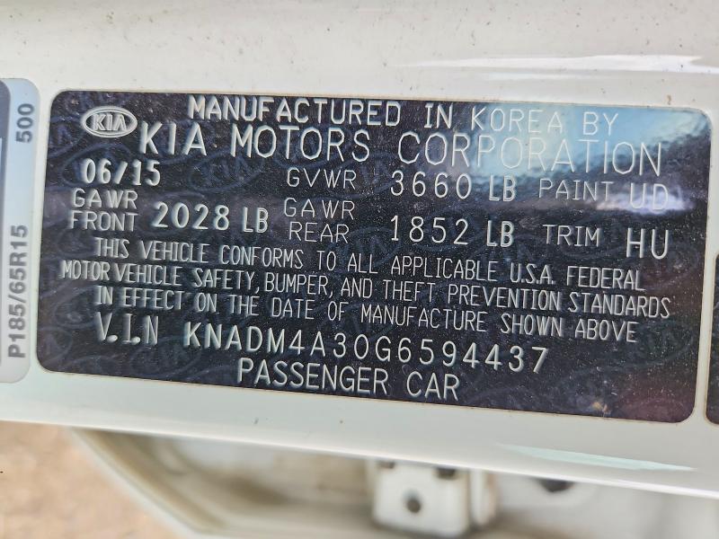 Aukcja sprzedaży 2016 Kia Rio, vin: KNADM4A30G6594437, numer aukcji: 53724116