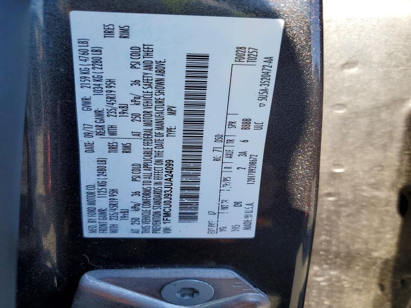 Продаж на аукціоні авто 2018 Ford Escape, vin: 1FMCU0J93JUA24099, номер лоту: 51480676