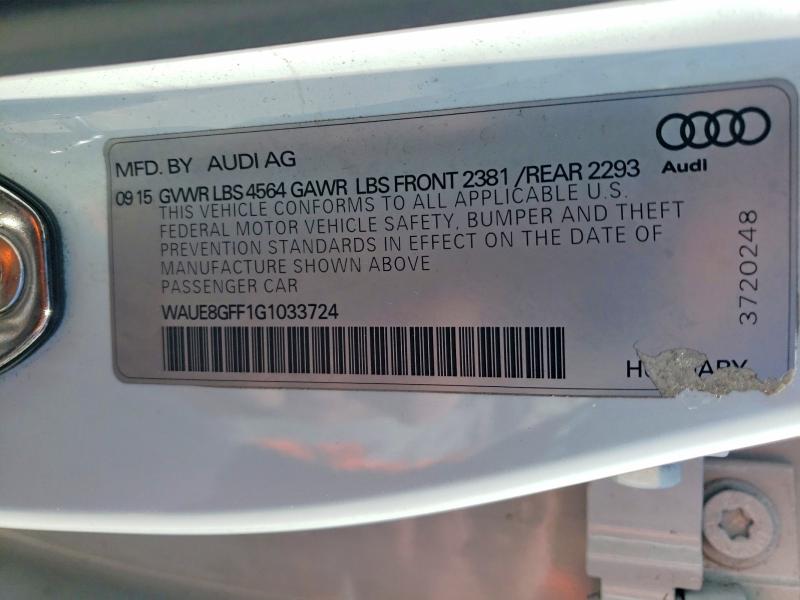 Aukcja sprzedaży 2016 Audi A3, vin: WAUE8GFF1G1033724, numer aukcji: 51862266