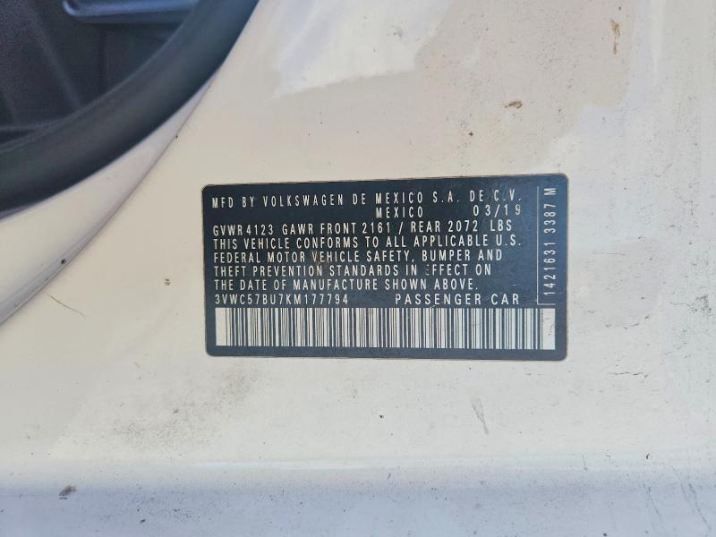 Продажа на аукционе авто 2019 Volkswagen Jetta, vin: 3VWC57BU7KM177794, номер лота: 52296796
