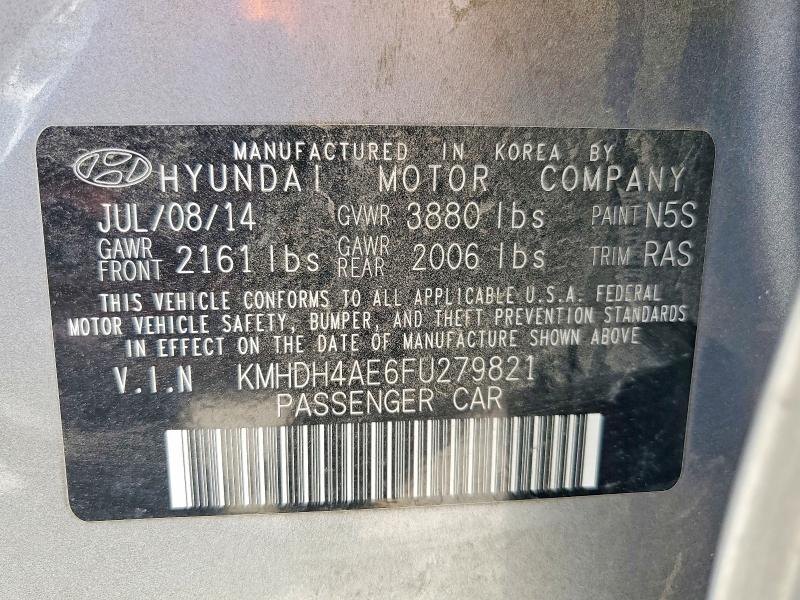 Продаж на аукціоні авто 2015 Hyundai Elantra, vin: KMHDH4AE6FU279821, номер лоту: 53247686