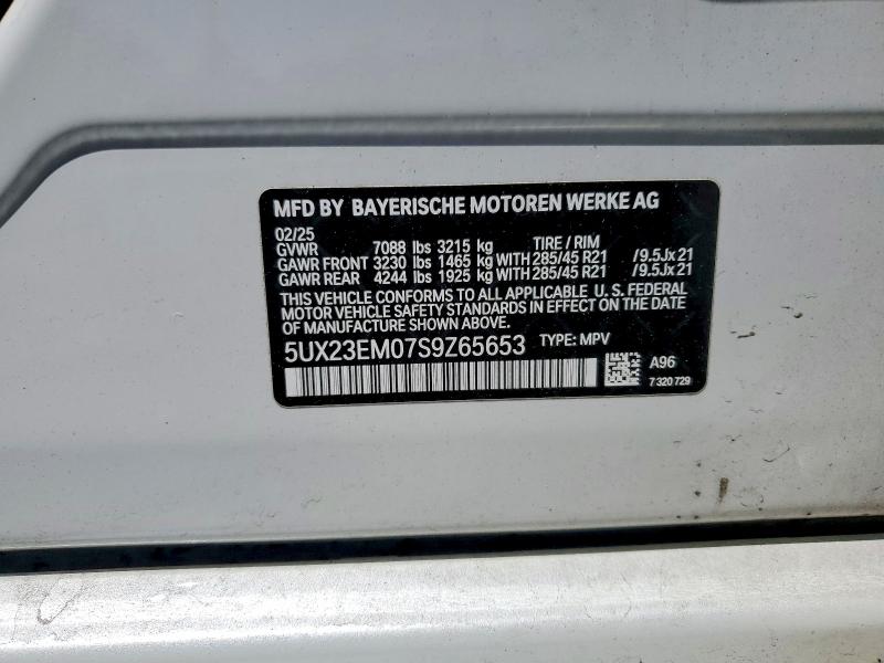 Aukcja sprzedaży 2025 Bmw X7, vin: 5UX23EM07S9Z65653, numer aukcji: 54498216