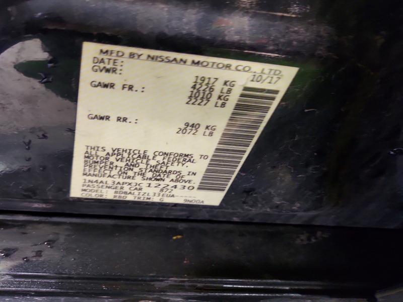 52759176 :رقم المزاد ، 1N4AL3APXJC122430 vin ، 2018 Nissan Altima مزاد بيع
