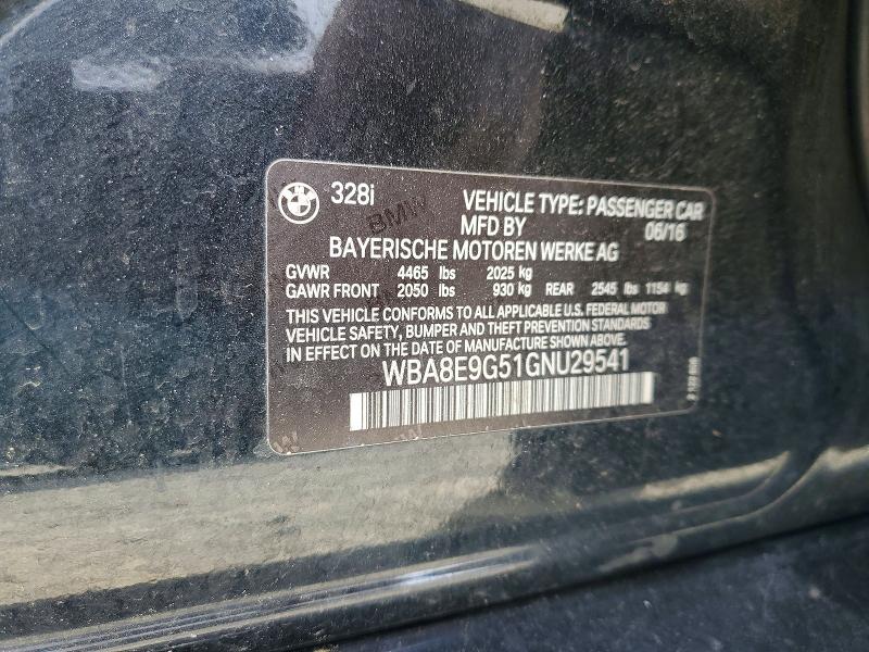 Aukcja sprzedaży 2016 Bmw 328, vin: WBA8E9G51GNU29541, numer aukcji: 55208916