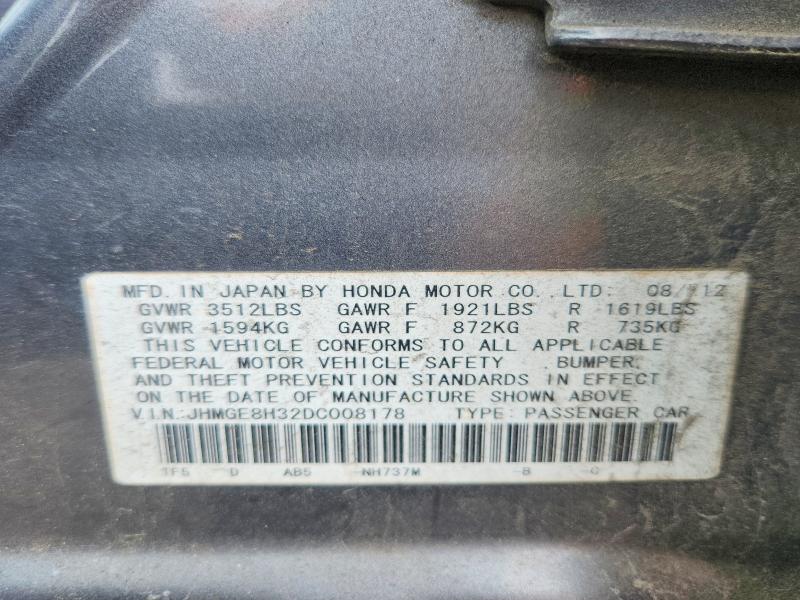 Продаж на аукціоні авто 2013 Honda Fit, vin: JHMGE8H32DC008178, номер лоту: 54833016