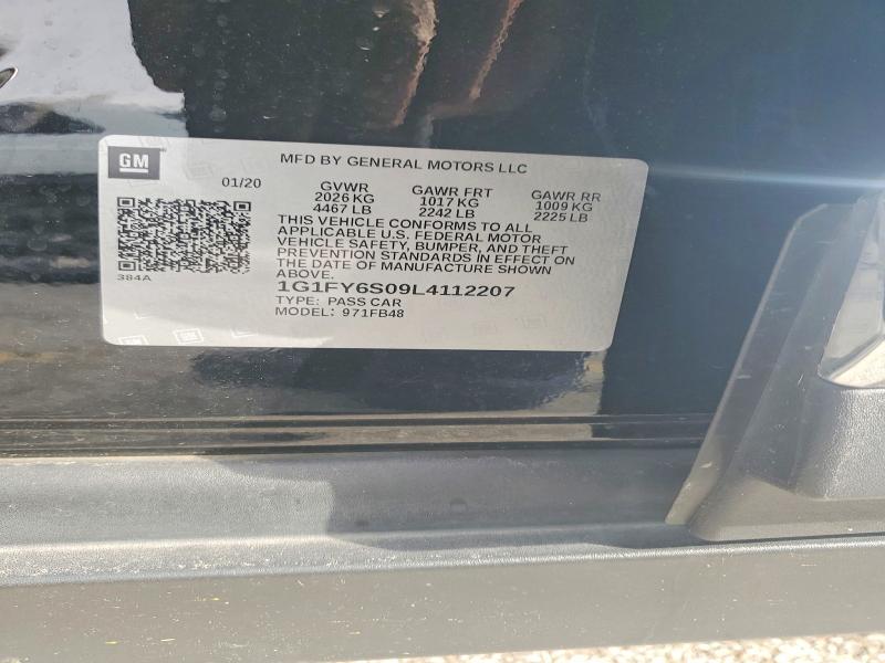 2020 Chevrolet Bolt Ev მანქანა იყიდება აუქციონზე, vin: 1G1FY6S09L4112207, აუქციონის ნომერი: 54875646