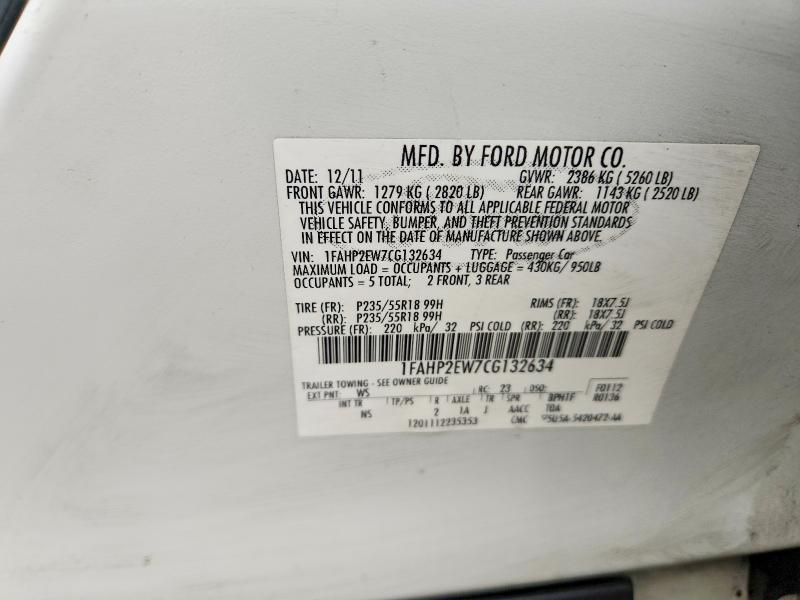 Продажа на аукционе авто 2012 Ford Taurus, vin: 1FAHP2EW7CG132634, номер лота: 54482596