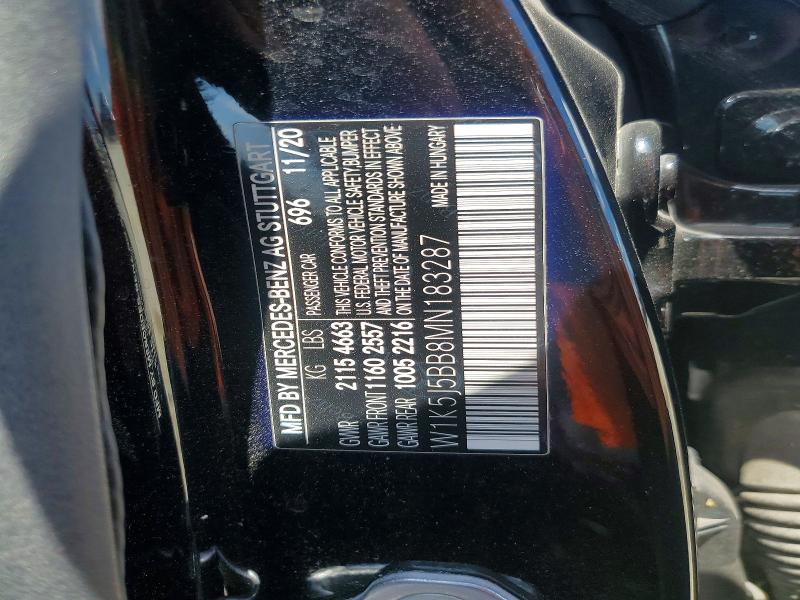 54076386 :رقم المزاد ، W1K5J5BB8MN183287 vin ، 2021 Mercedes-benz Cla مزاد بيع