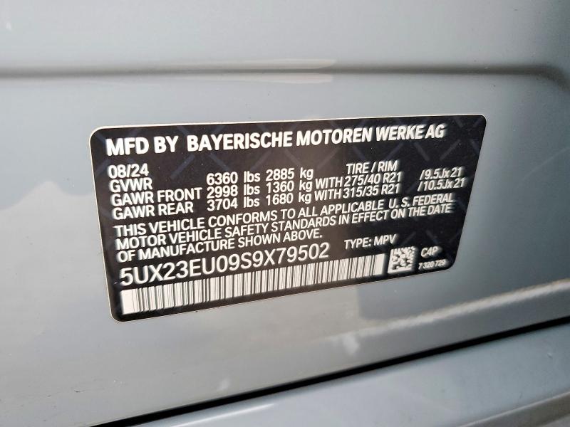 2025 Bmw X5 მანქანა იყიდება აუქციონზე, vin: 5UX23EU09S9X79502, აუქციონის ნომერი: 53649306
